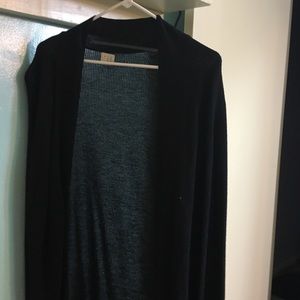 Black open cardigan